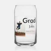 小姓名年次文字QR卒業おめでとう ガラス缶 (裏面)