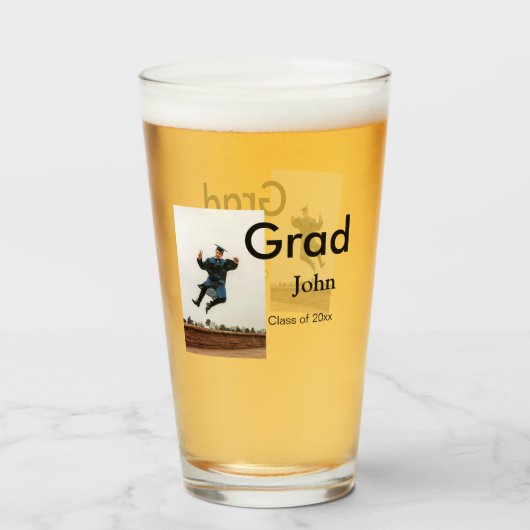 小姓名年次文字QR卒業おめでとう タンブラーグラス (ドリンク正面)