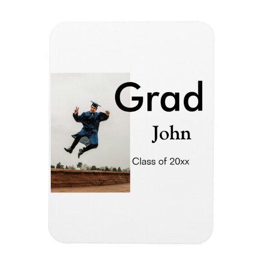 小姓名年次文字QR卒業おめでとう マグネット (縦)