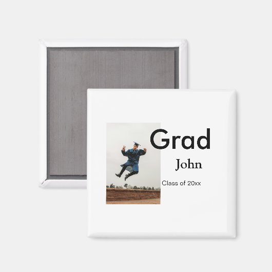 小姓名年次文字QR卒業おめでとう マグネット (正面/裏面)