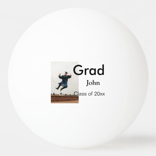 小姓名年次文字QR卒業おめでとう 卓球ボール (正面)