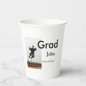 小姓名年次文字QR卒業おめでとう 紙コップ (正面)