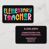 小学カラフル校先生講師 名刺 (正面/裏面)