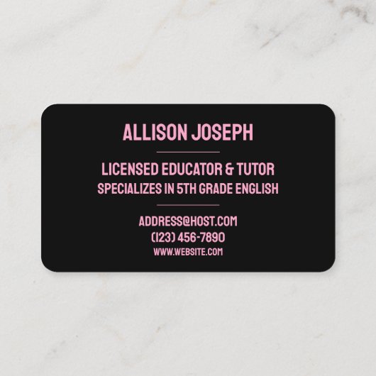 小学カラフル校先生講師 名刺 (裏面)