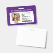 小学モダン生IDバッジ紫 バッジ (正面&裏面)