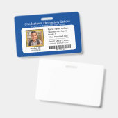 小学モダン生IDバッジ青 バッジ (正面&裏面)