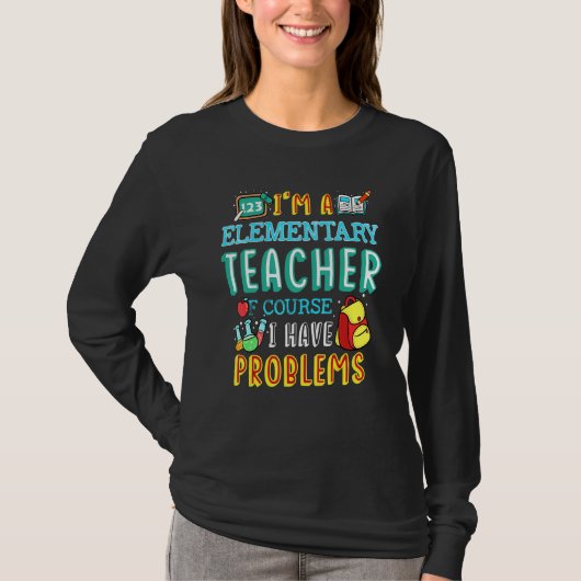 小学先生学級問題1日目 Tシャツ (正面)