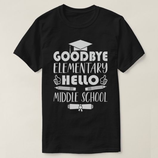 小学校から中学校への卒業祝い Tシャツ (デザイン正面)