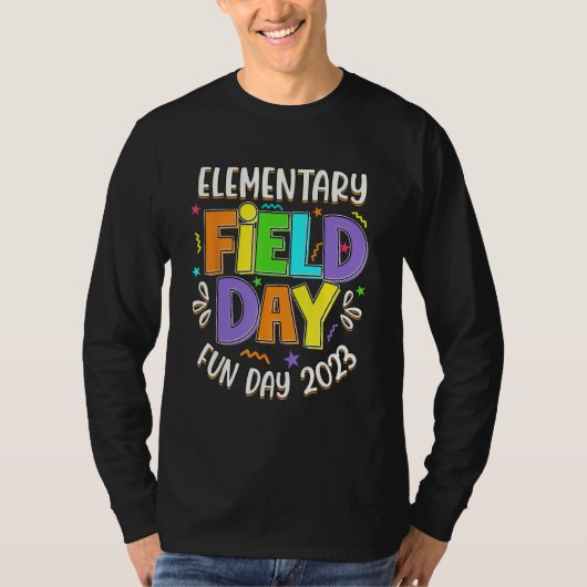 小学校のフィールドデイ 楽しい一日 2023 最終登校日 Tシャツ (正面)