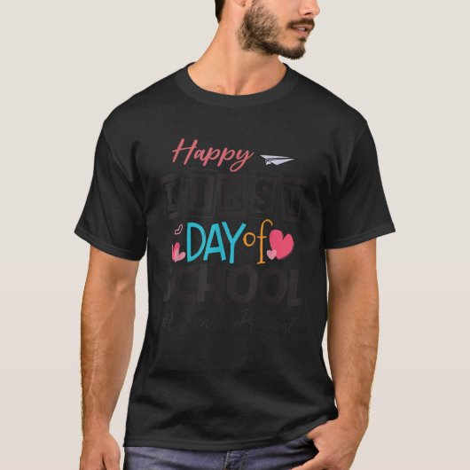 小学校の主席幸せな初日のカット Tシャツ (正面)