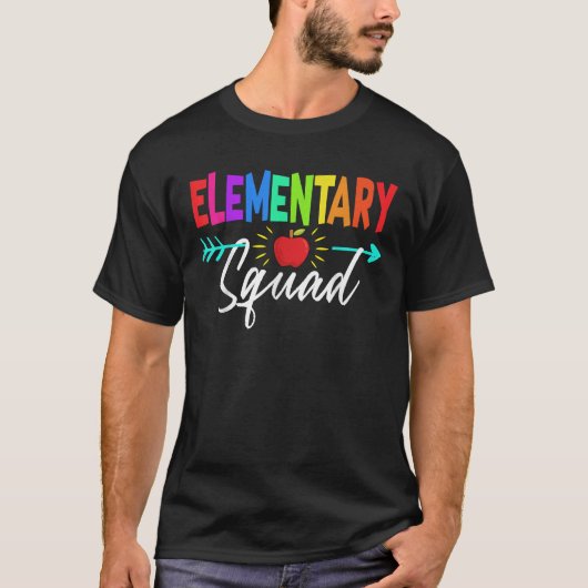 小学校の先生と生徒のチーム バックトゥ Tシャツ (正面)