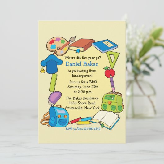 小学校の卒業の招待状 招待状 (スタンド正面)