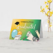 小学校の卒業、風船 カード (黄色い花)