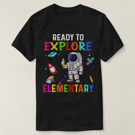小学校の宇宙飛行士を学校に戻す準備ができている Tシャツ (デザイン正面)