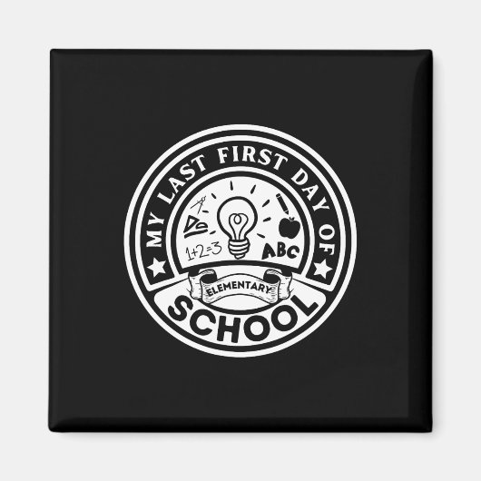 小学校の最後の初めての登校日　バックトゥスクール マグネット (正面)