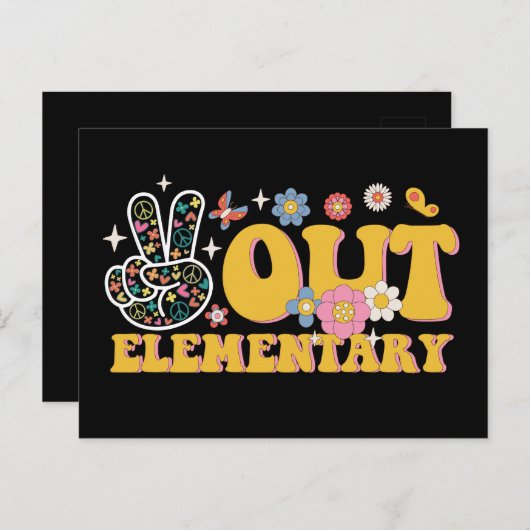 小学校の最後の日に行き詰まった平和 ポストカード (正面/裏面)