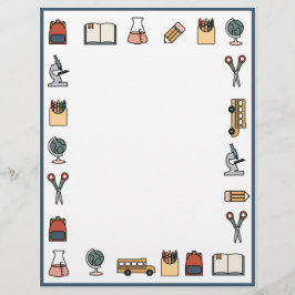 小学校テーマ先生バスブックグローブ レターヘッド