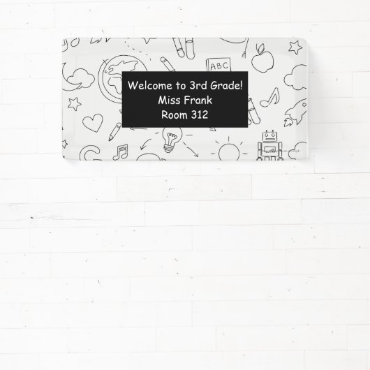 小学校パーソナライズされた先生教室 横断幕 (インサイチュ)