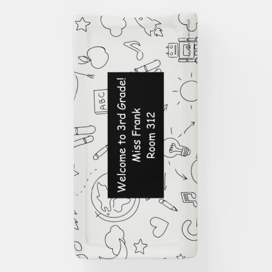 小学校パーソナライズされた先生教室 横断幕 (縦)