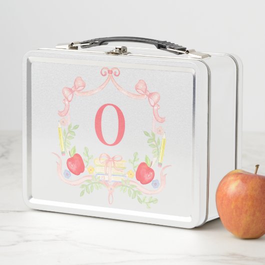 小学校モノグラムクレスト メタルランチボックス (インサイチュ)