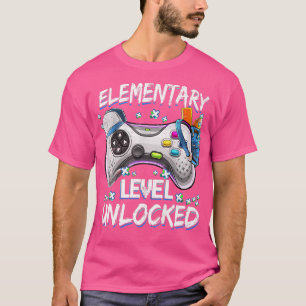 小学校レベルのロック解除されたビデオゲーム戻る学校 Tシャツ