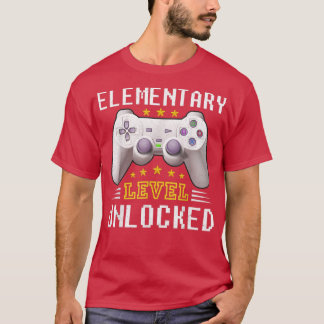 小学校レベルのロック解除されたビデオゲーム戻る学校 Tシャツ