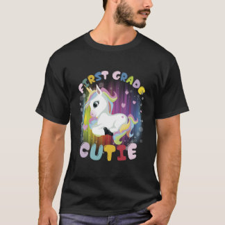 小学校一年生 ユニコーン かわいい Tシャツ