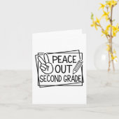 小学校二年生の最後の登校日 夏休みが始まる カード (黄色い花)