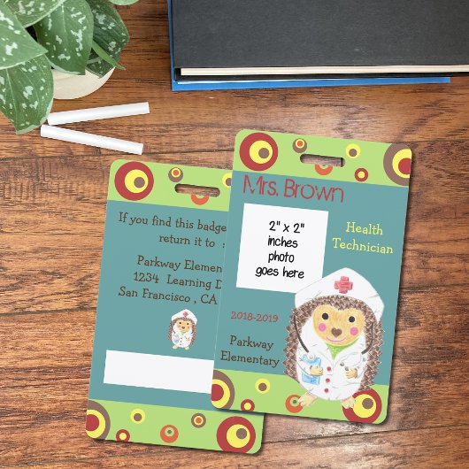 小学校保健士IDフォトバッジ バッジ