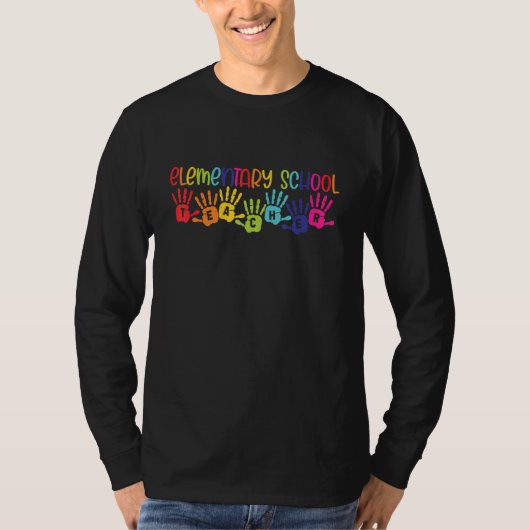小学校先生レインボーハッピー初日 Tシャツ (正面)
