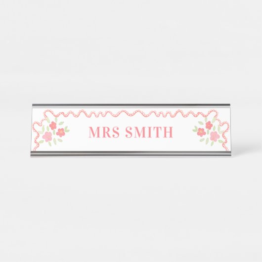 小学校先生 デスクネームプレート (正面)