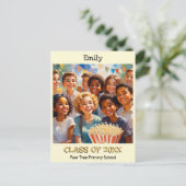 小学校卒業おめでとう！ クラスのお友達と一緒に  ポストカード (スタンド正面)