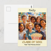 小学校卒業おめでとう！ クラスのお友達と一緒に  ポストカード (正面/裏面)