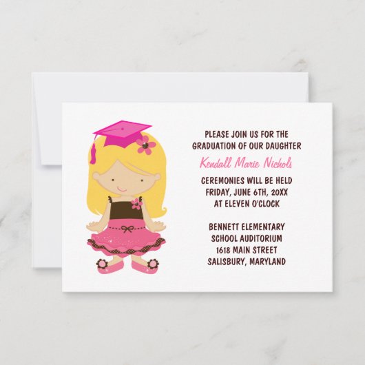 小学校卒業のお知らせテンプレート 招待状 (正面)