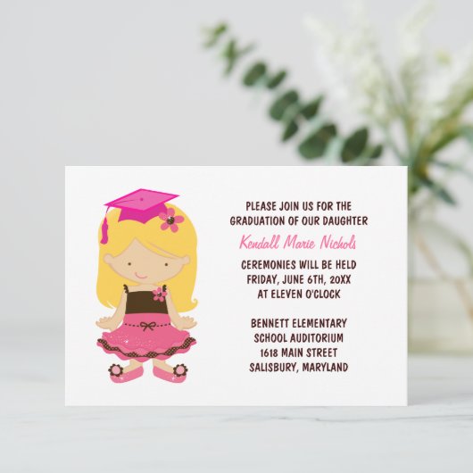 小学校卒業のお知らせテンプレート 招待状 (スタンド正面)