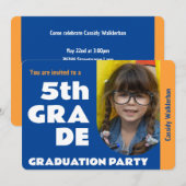 小学校卒業パーティーの写真 招待状 (正面/裏面)