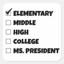 小学校卒業学長 スクエアシール
