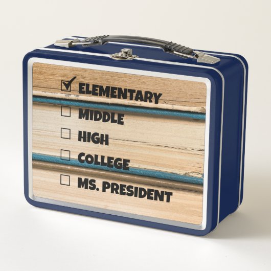 小学校卒業学長 メタルランチボックス (正面)