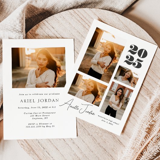 小学校卒業年 |写真のコラージュ 招待状