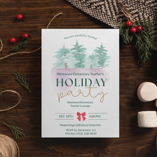 小学校教師クリスマスパーティー 招待状