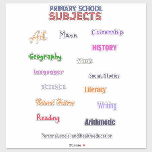 小学校科目 シール (シート)