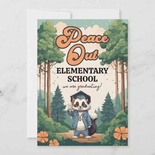 「小学校退校」卒業式 招待状 (正面)