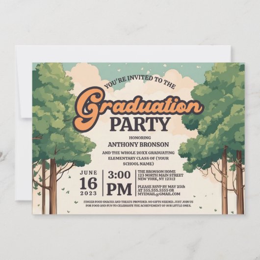 「小学校退校」卒業式 招待状 (裏面)