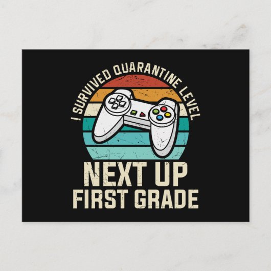 小学校1年生のゲーマー向けの学校用品ギフト ポストカード (正面)