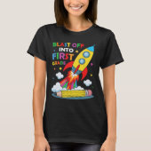 小学校1年生の初めての学校の日に打ち上げ Tシャツ (正面)