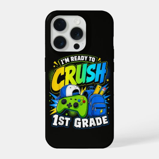 小学校1年生の勉強をやっつけるぞ！ バックトゥスクール iPhoneケース (裏面)