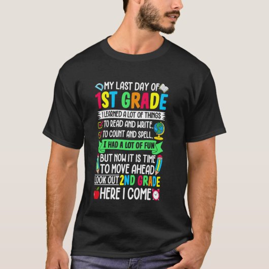 小学校1年生の卒業式・最後の日 Tシャツ (正面)