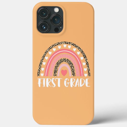 小学校1年生担任 レオパード 虹色 入学式 Case-Mate iPhoneケース (裏面)