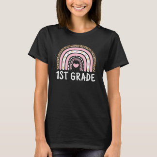 小学校1年生 ヒョウ柄 虹色 入学式 Tシャツ