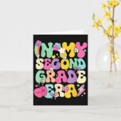 小学校2年生の時代の私の先生は女性で学校に戻る カード (黄色い花)